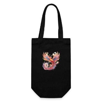 Fantasy Phönix - Geschenkbeutel für Flaschen - Schwarz - Vorne
