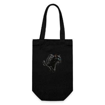 Schwarzer Panther , Schwarze Katze, Katzenbild - Geschenkbeutel für Flaschen - Schwarz - Vorne