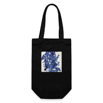 Abstrakt Blau Weiß - Geschenkbeutel für Flaschen - Schwarz - Vorne