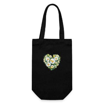 Daisy Heart - Gift Bag for Bottles - black - Front