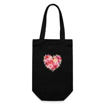 Bouquet de roses - Sac à bouteille - noir - Devant