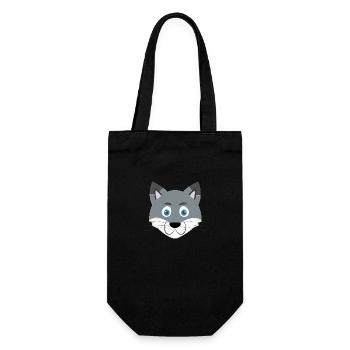 Cartoon wolf face - Gift Bag for Bottles - black - Front