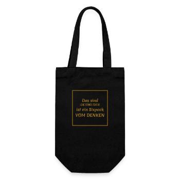 Funny Sayings - Forehead Wrinkles vs. Six-Pack - Gift Bag for Bottles - black - Front