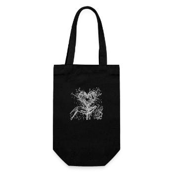 Heart in love bubbling out of hand in splash - Gift Bag for Bottles - black - Front