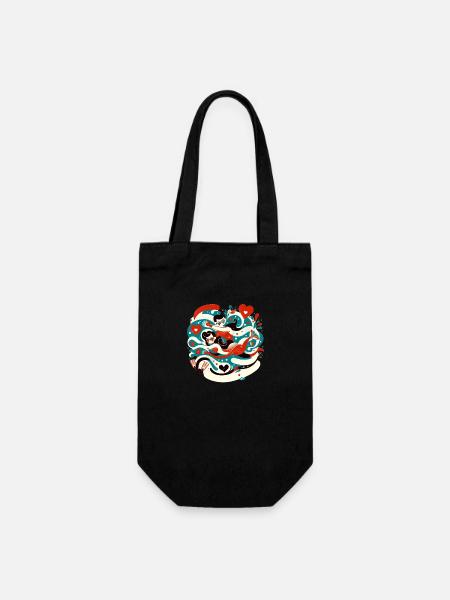 La Saint-Valentin, illustration d’amour passionné de natation - Sac à bouteille - noir