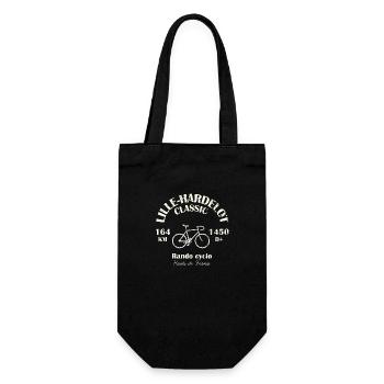 Radtour Lille-Hardelot, in Hauts-de-France. - Geschenkbeutel für Flaschen - Schwarz - Vorne