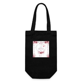 Valentine’s Day - Gift Bag for Bottles - black - Front