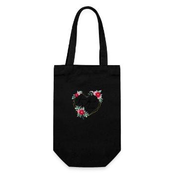The bride's team floral heart-matching tshirt - Gift Bag for Bottles - black - Front