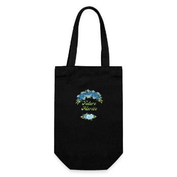 Bride-to-be Blue Flowers - Matching tshirt - Gift Bag for Bottles - black - Front