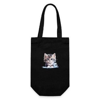 Beautiful cat with blue eyes lying down - Gift Bag for Bottles - black - Front