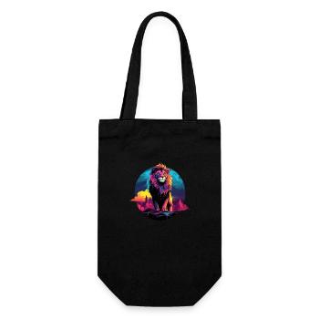 Lion pop art - Sac à bouteille - noir - Devant