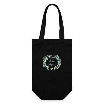 Floral bridal best man - matching tshirt - Gift Bag for Bottles - black - Front