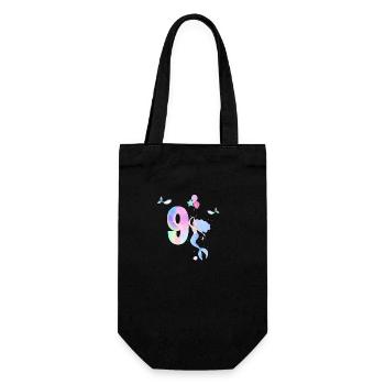 9th Anniversary Mermaid - Gift Bag for Bottles - black - Front