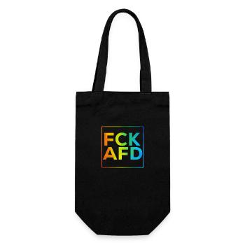 FCK AFD mit Rahmen Regenbogen - Geschenkbeutel für Flaschen - Schwarz - Vorne