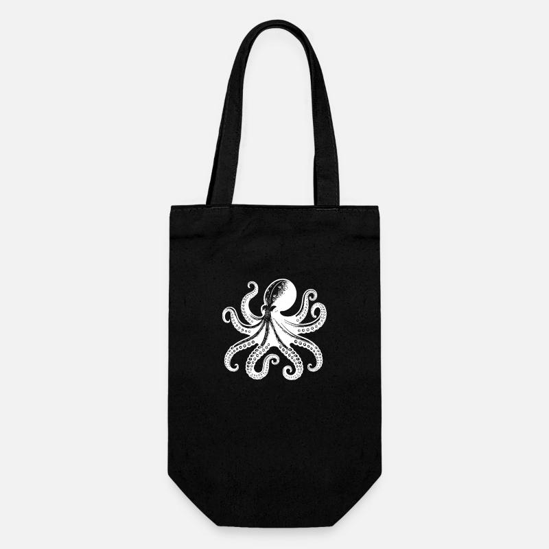 Grande pieuvre calmar à huit bras - Sac à bouteille - noir