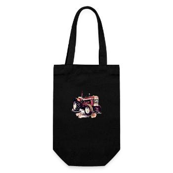 Vintage Red Tractor - Gift Bag for Bottles - black - Front