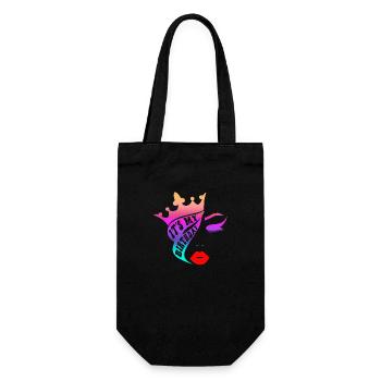Beautiful female paint art Face colorful woman - Gift Bag for Bottles - black - Front