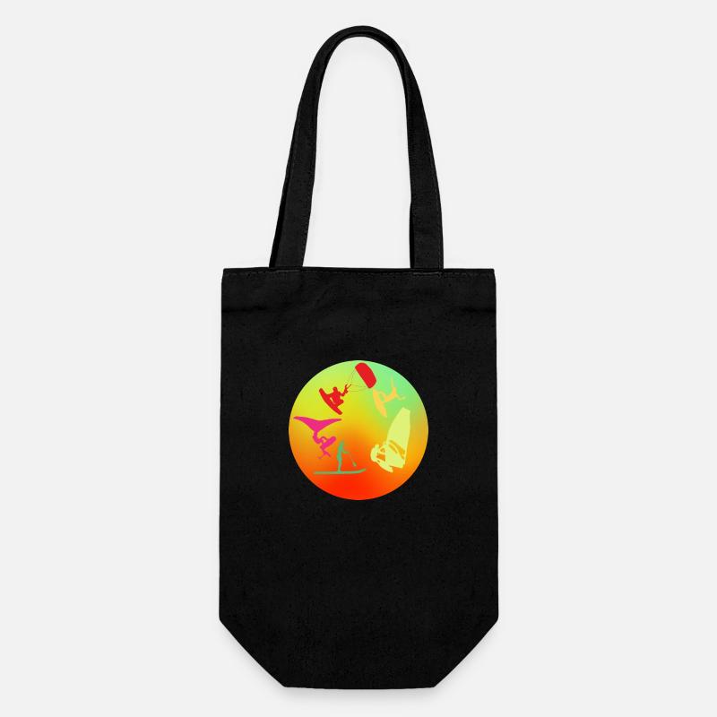 Rond multicolore wind wing kite sup surf - Sac à bouteille - noir