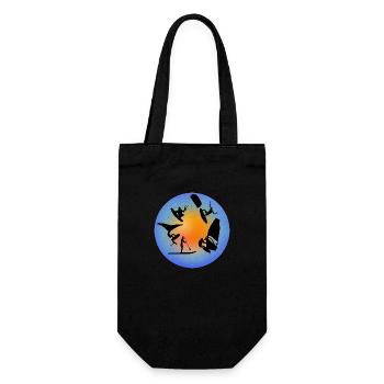 Rond jaune bleu grain wing wind kite - Sac à bouteille - noir - Devant