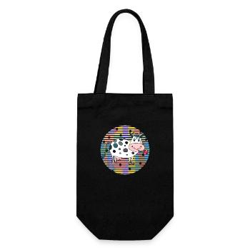 Cow - Gift Bag for Bottles - black - Front