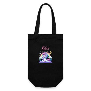 Einhorn Yoga - Geschenkbeutel für Flaschen - Schwarz - Vorne
