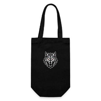 Wolf Gym Logo , Wolf Motiv , Wolf Design - Geschenkbeutel für Flaschen - Schwarz - Vorne