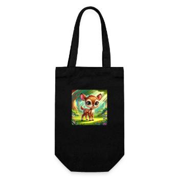 cartoon fawn - Gift Bag for Bottles - black - Front