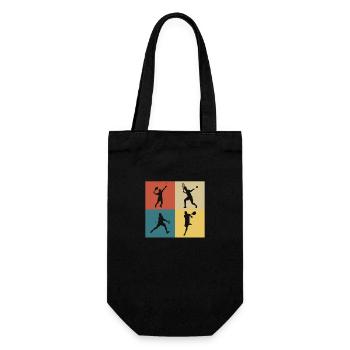 Retro Vintage Tennis - Geschenkbeutel für Flaschen - Schwarz - Vorne