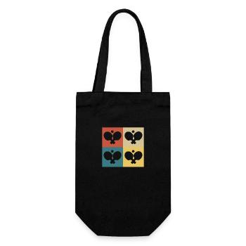 Retro Vintage Ping-Pong - Gift Bag for Bottles - black - Front
