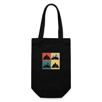 Retro Vintage Berg - Geschenkbeutel für Flaschen - Schwarz - Vorne