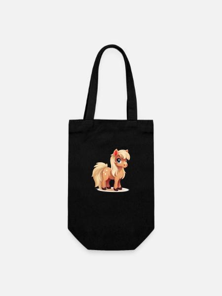 L’amour Haflinger dans le style kawaii - Sac à bouteille - noir