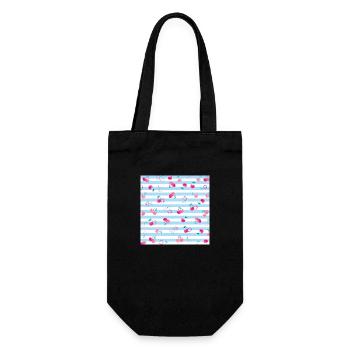 Kirsche Muster Cherry Pattern - Geschenkbeutel für Flaschen - Schwarz - Vorne