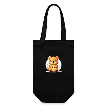 Teddy Bear Logo Cute Quokka Bear - Gift Bag for Bottles - black - Front