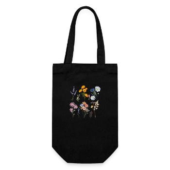 Botanical Wildflowers - Gift Bag for Bottles - black - Front