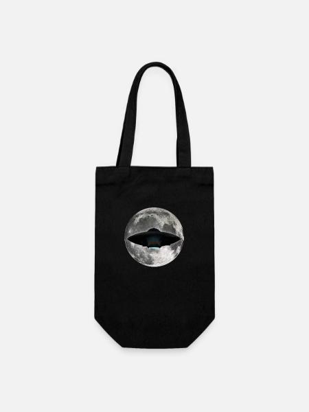 OVNI Lune - Sac à bouteille - noir