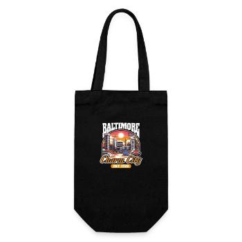 Baltimore Charm City Cartoon Paysage urbain - Sac à bouteille - noir - Devant