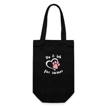 Du ich - Geschenkbeutel für Flaschen - Schwarz - Vorne