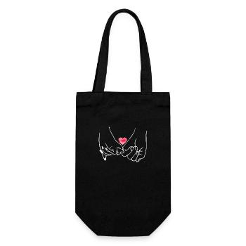 Händchen halten - Geschenkbeutel für Flaschen - Schwarz - Vorne