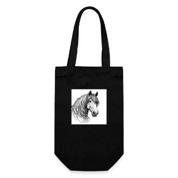 Portrait du cheval - Sac à bouteille - noir - Devant