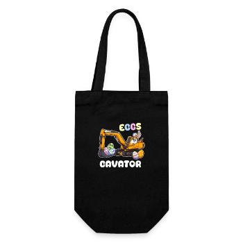 Eggscavator Easter Pun - Gift Bag for Bottles - black - Front