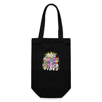90er Jahre Vibes Elemente und Spielzeug - Geschenkbeutel für Flaschen - Schwarz - Vorne