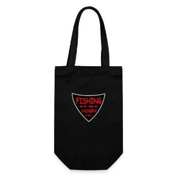 Angeln - Geschenkbeutel für Flaschen - Schwarz - Vorne