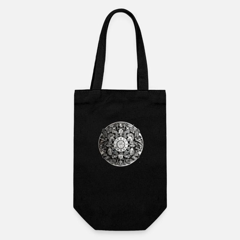 Mandala - Geschenkbeutel für Flaschen - Schwarz