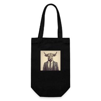 Business Bull - Gift Bag for Bottles - black - Front