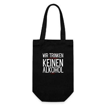 Alkoholfrei? Schau zweimal hin! - Geschenkbeutel für Flaschen - Schwarz - Vorne