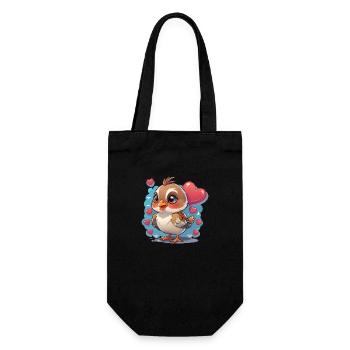 Bird Sweet Hearts - Gift Bag for Bottles - black - Front