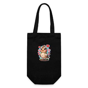 Bird Sweet Hearts - Gift Bag for Bottles - black - Front