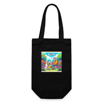 Friedlicher Großvater - mentally I am here - Geschenkbeutel für Flaschen - Schwarz - Vorne