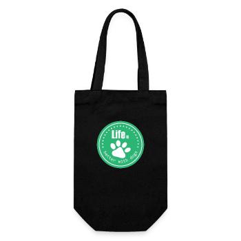 La vie est plus belle avec les chiens - Sac à bouteille - noir - Devant