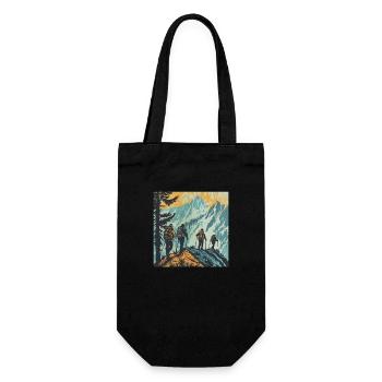Hiking, Hiking, Mountains, Nature, Camping, Summit, Alps - Gift Bag for Bottles - black - Front